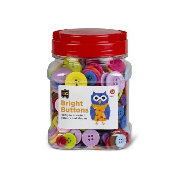 Buttons Bright Asst Cols & Sizes 400gm Jar